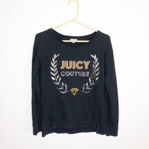 Juicy Couture black graphic knit top size Small
